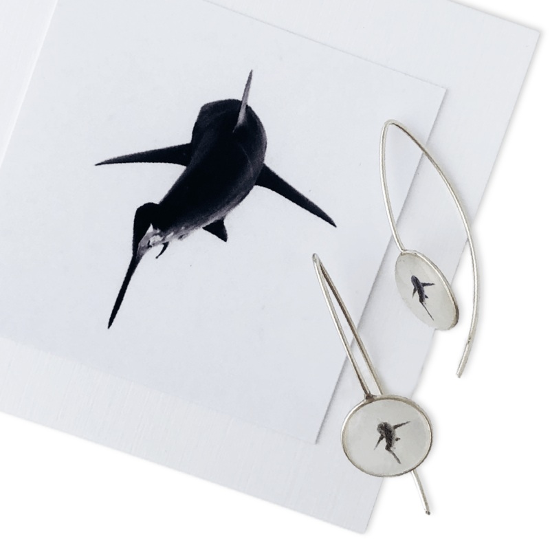 White Shark Earrings