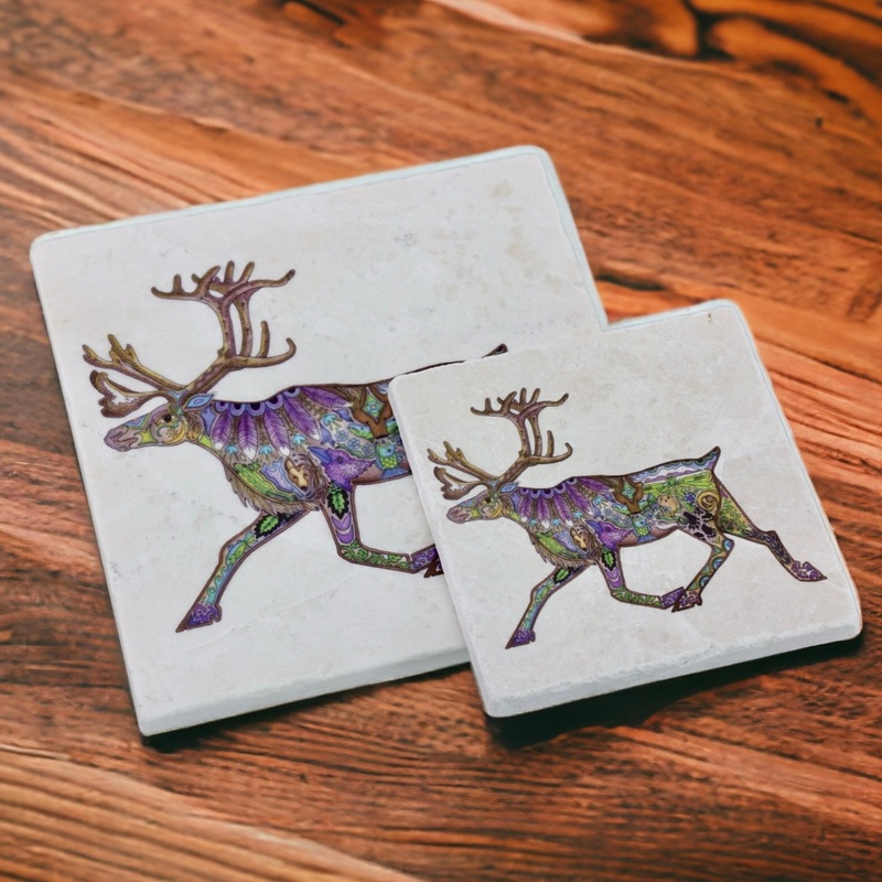 Marble Caribou Trivet or Coaster
