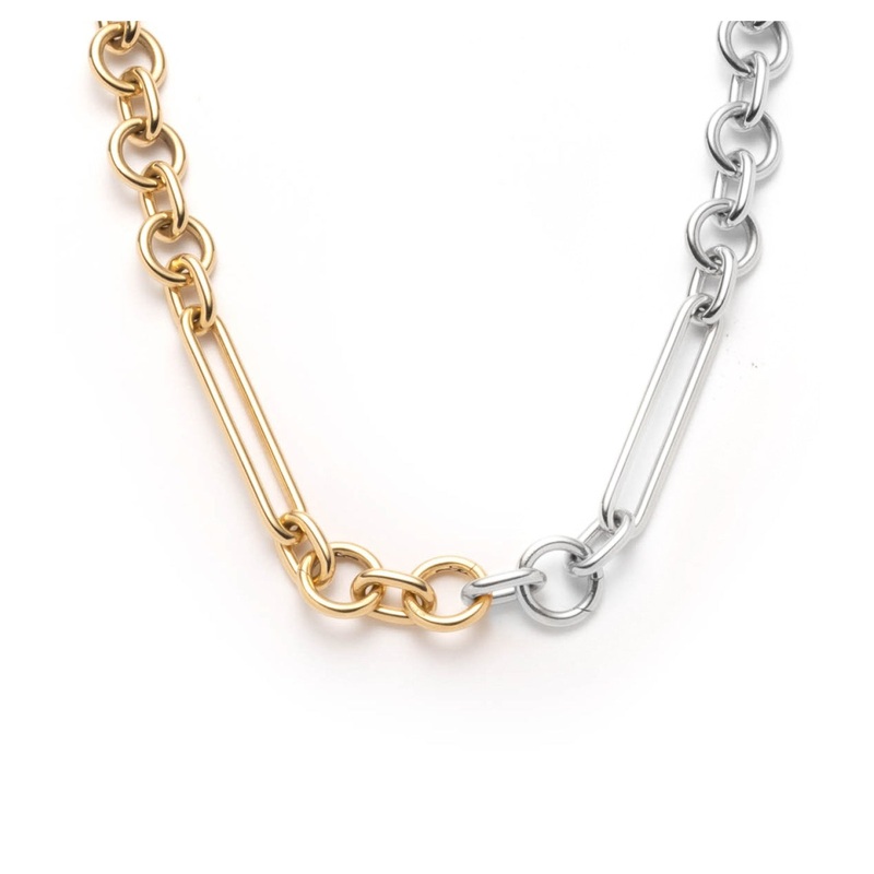 Oversized Mixed Clip Chain Mixed Gold