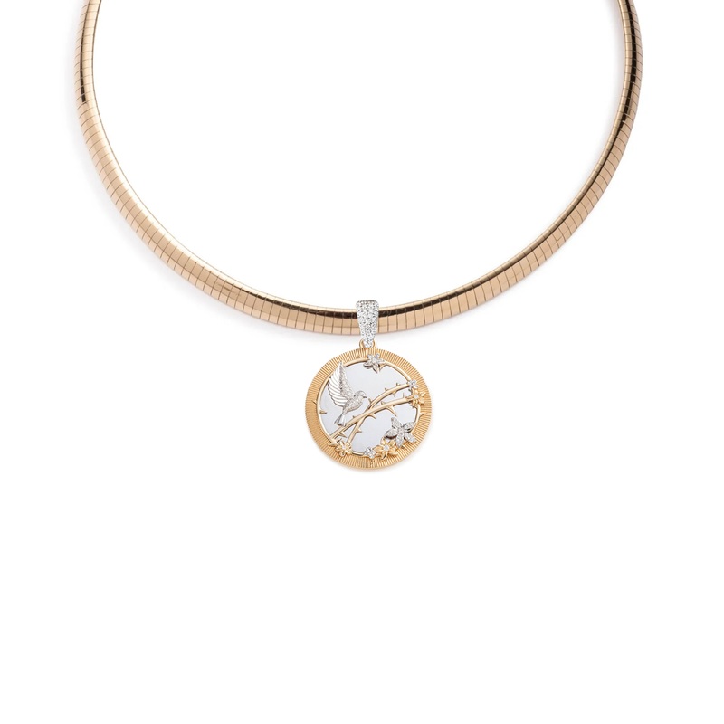 Resilience Sleek Collar Necklace : in Yellow Gold with Diamonds