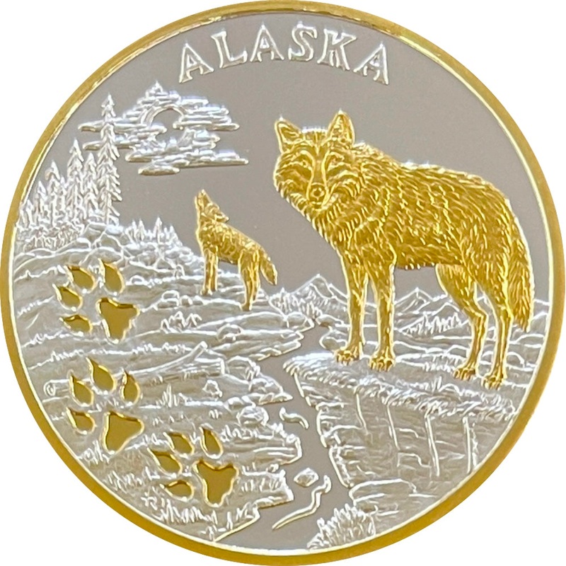 Wolf Tracks w/Gold Relief