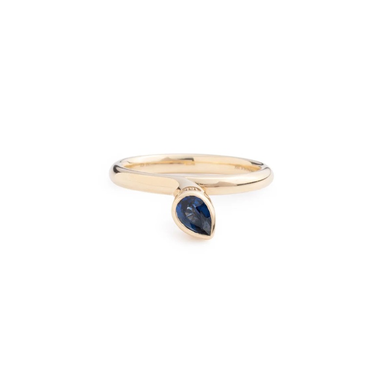 Forever & Always a Pair – Love : .45ct Blue Sapphire Bookend Ring
