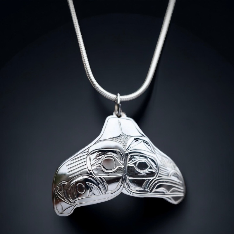 Lovebirds Whale Tail Pendant