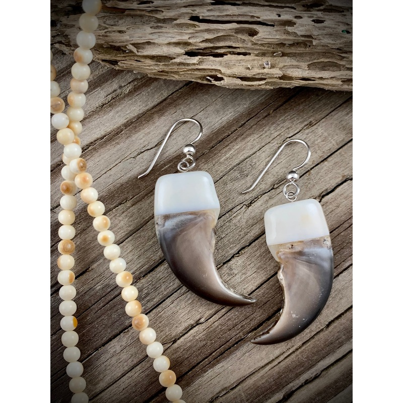 Bear Claw & Ivory Earrings