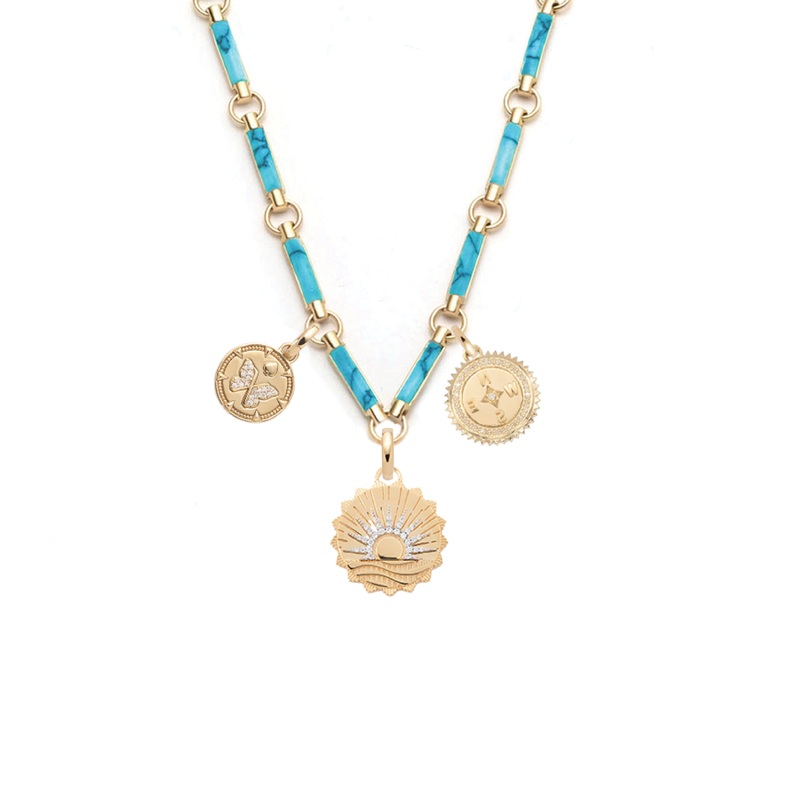 New Beginnings, Internal Compass & Resilience : Element Chain Necklace Turquoise
