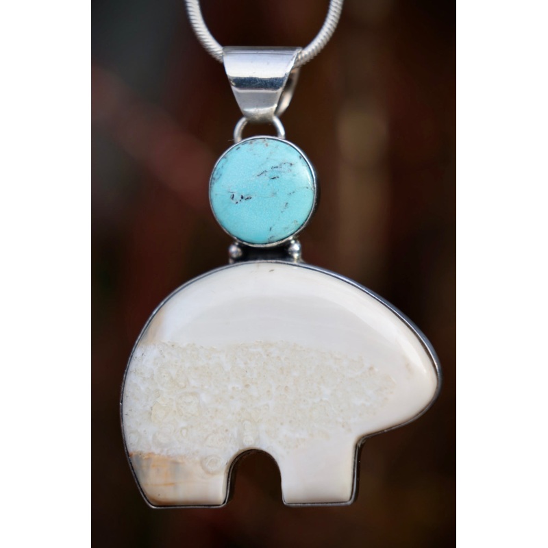 Ivory & Turquoise Bear
