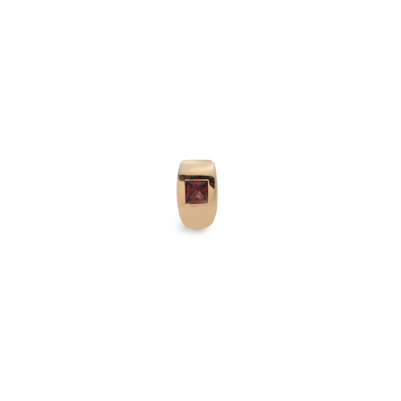 Princess Cut Garnet – Love : Gemstone Huggie Earring