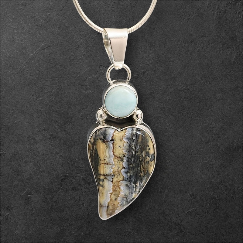 Mammoth Tooth & Larimar Heart