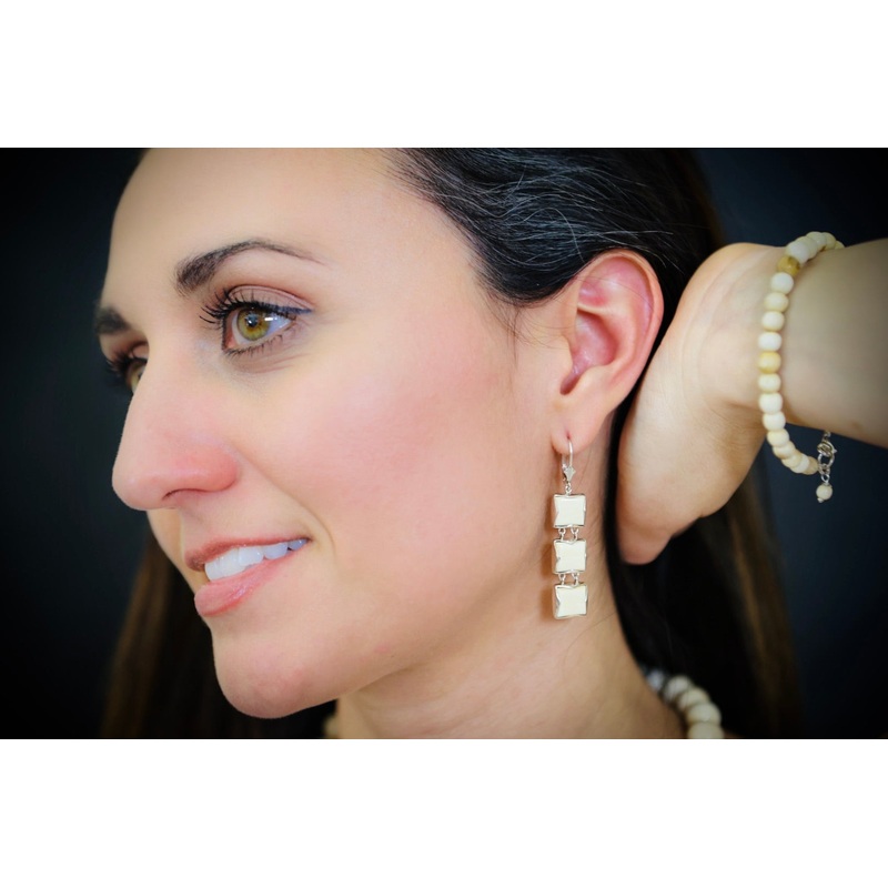 Three Square Earrings