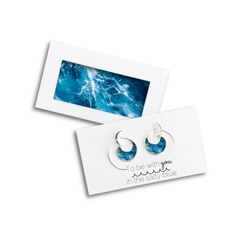 Deep Blue Wave Mini Earrings