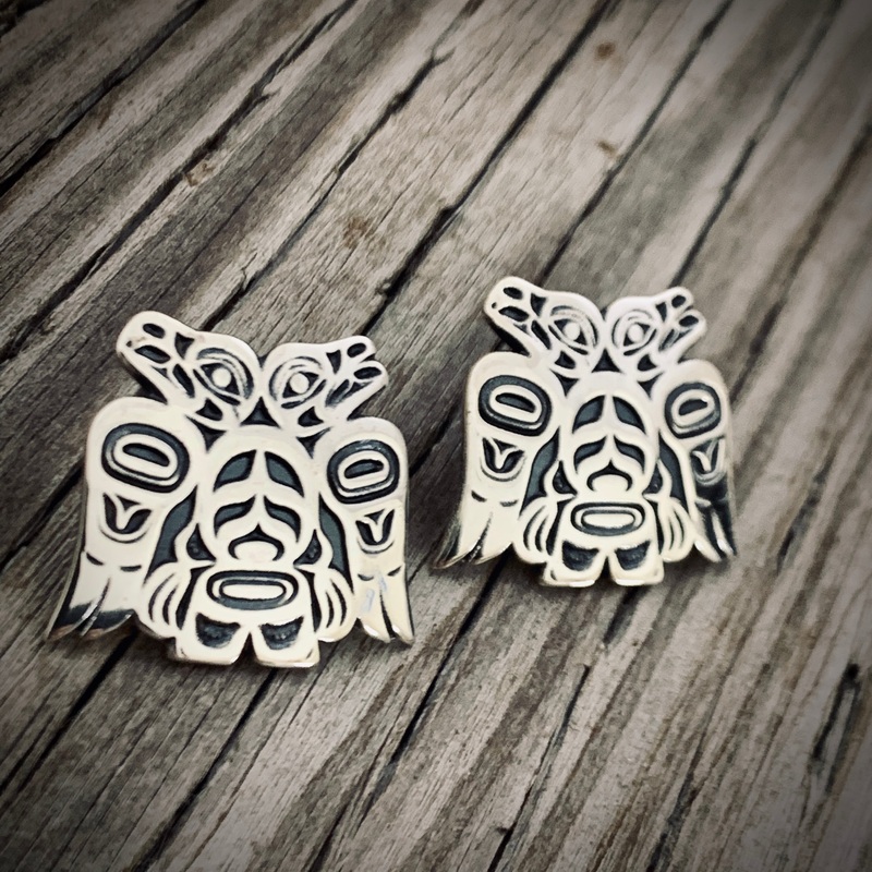 Lovebirds 1″ post earrings