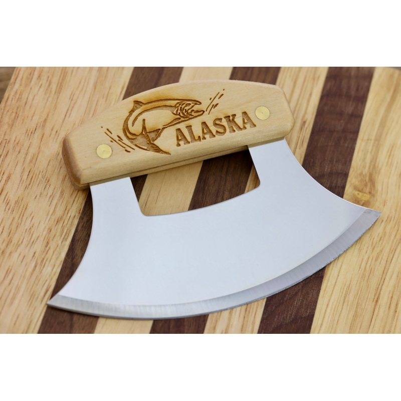 Salmon Birch Ulu Knife