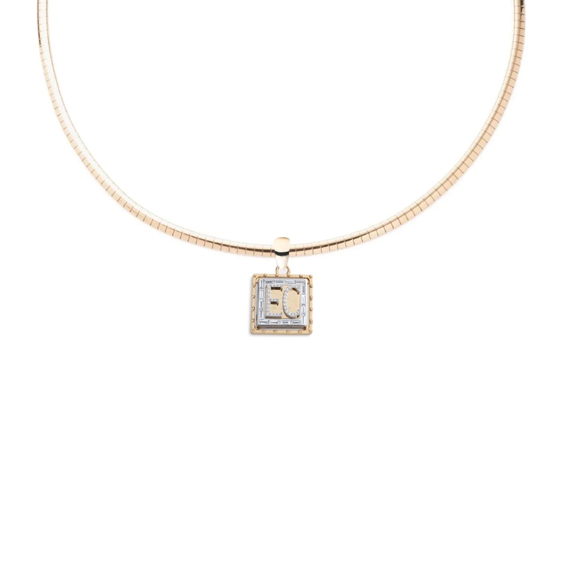 Small Custom Diamond Initial : Sleek Collar Necklace