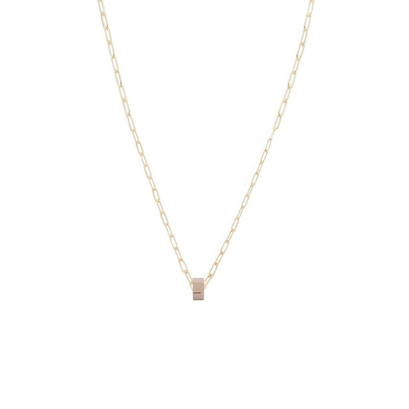 Small Custom Faceted Heart Beat : Super Fine Clip Necklace Blush