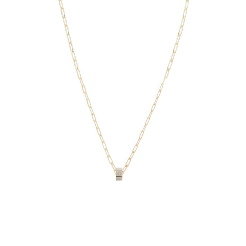 Small Custom Faceted Heart Beat : Super Fine Clip Necklace Cream