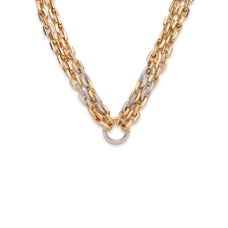 Strong Hearts Double Strand Open Chain Necklace