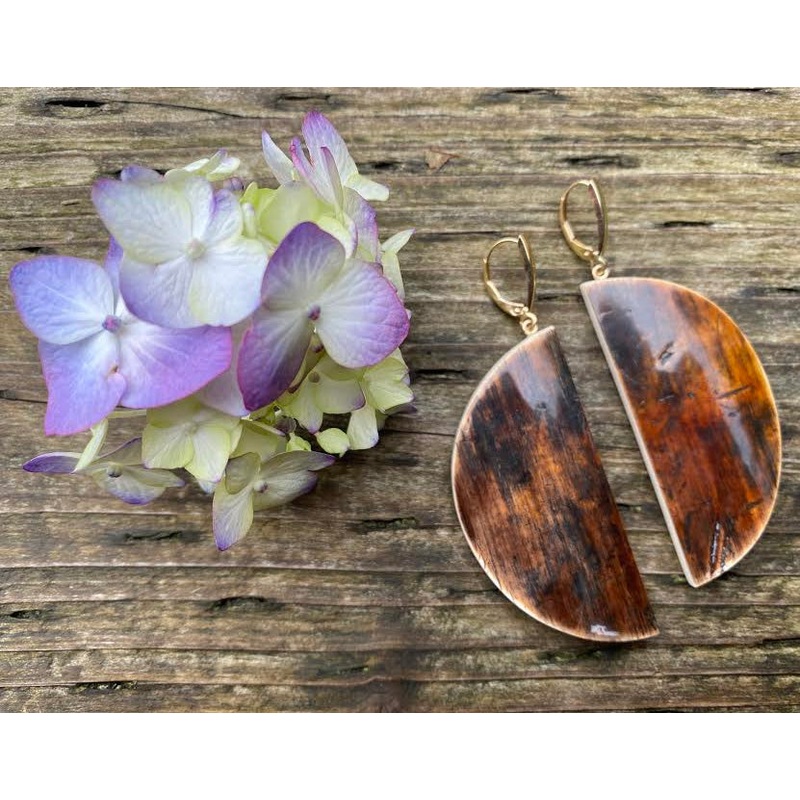 Walrus Ivory Slice Earrings