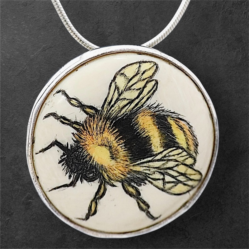 Ivory Bee Pendant / Brooch