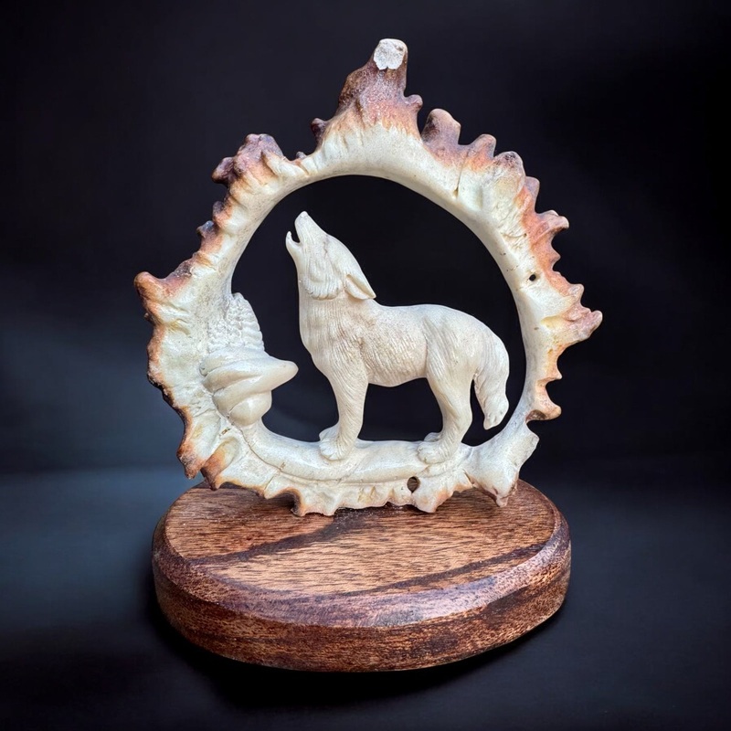 Wolf – Antler Carving