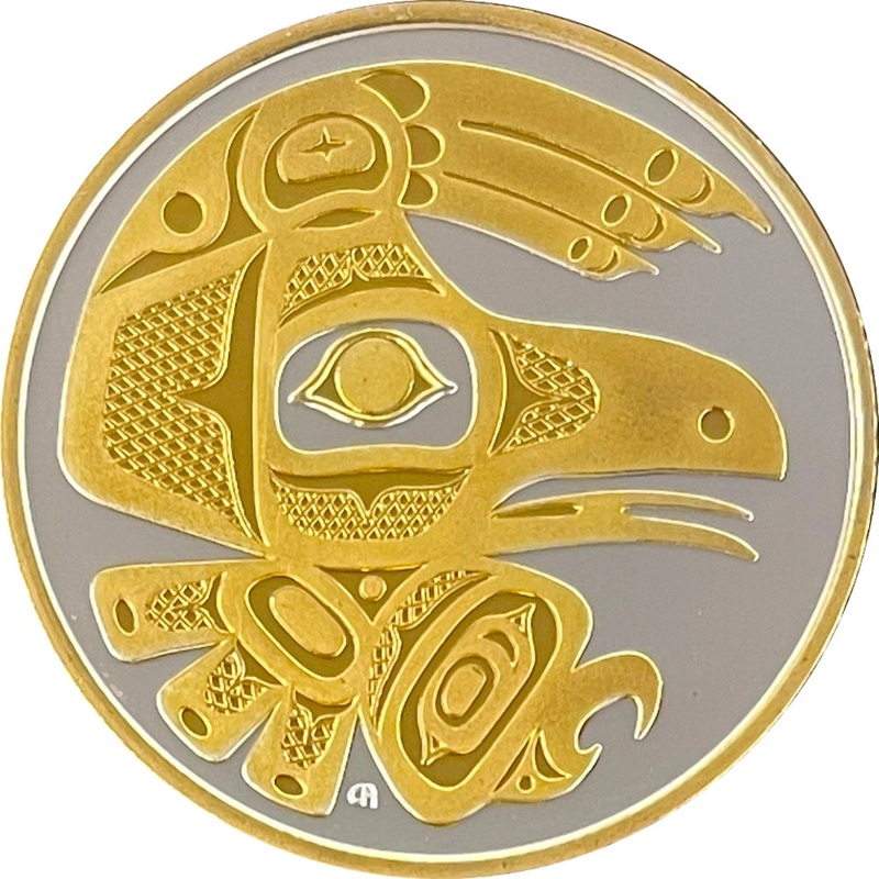 Totemic Raven W/ 24K Gold Relief