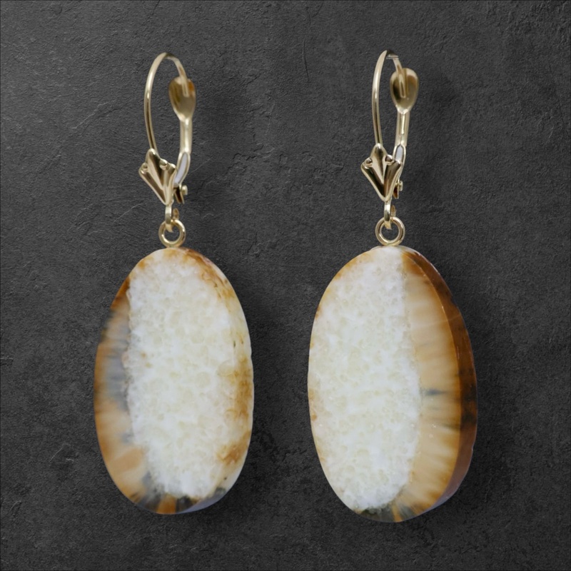 Walrus Ivory Earrings w/Gold