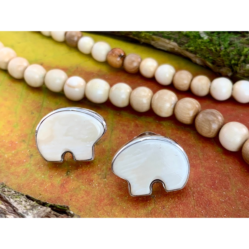 Ivory Bear Post Earrings