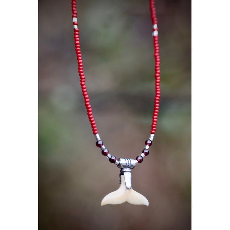 Whale Tail Necklace  – Red