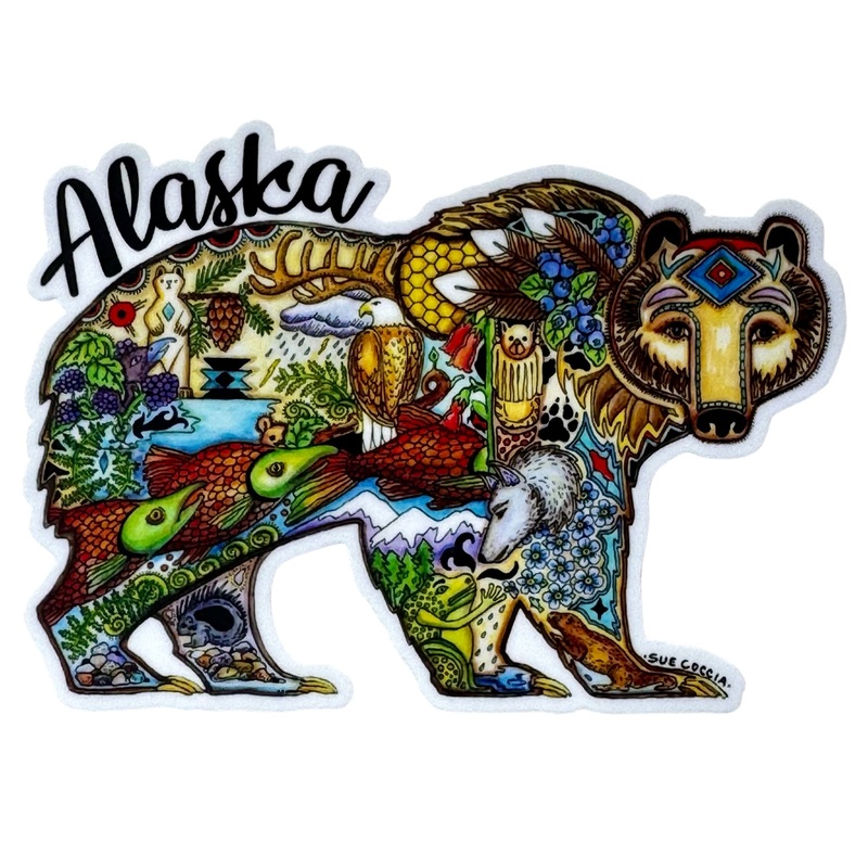 Alaska Grizzly Bear Sticker
