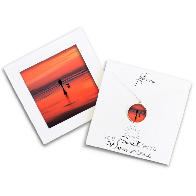 Coastal Sunset Large Circle Necklace