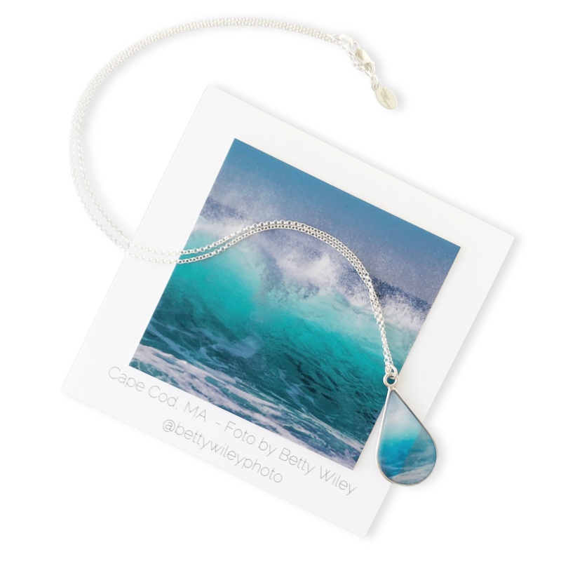 Summer Wave Teardrop Necklace