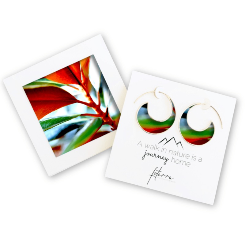 Ti Leaf Crescent Earrings