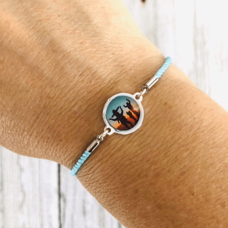 Customizable Round Photo Slide Bracelet