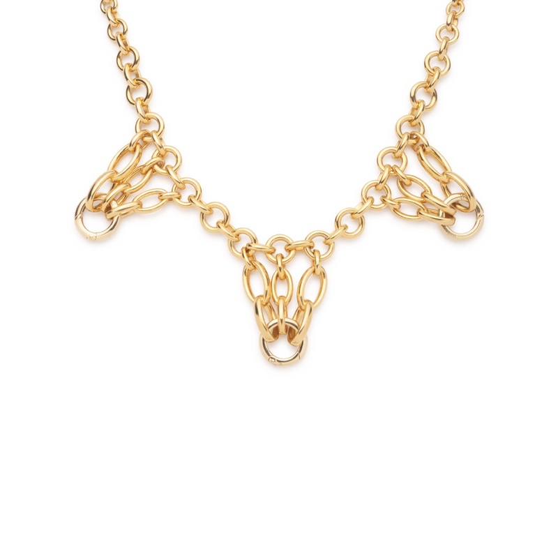 Lattice Bib Chain : in Yellow Gold