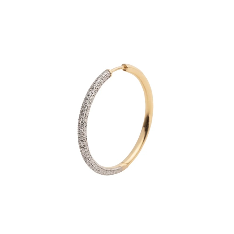 Oversized Pave Diamond : Hoop Earring