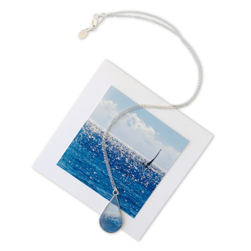 Shining Sea Small Teardrop Necklace
