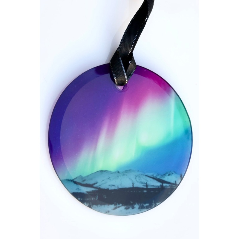 Mountain Light Glass Ornament