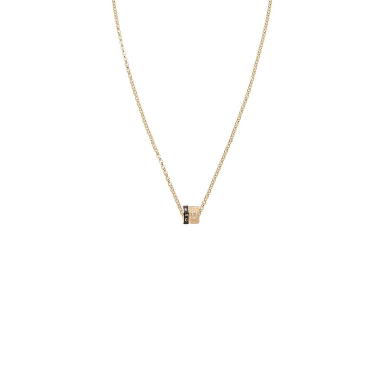 Resilience & Pave Diamond Initial : Heart Beat Fine Belcher Chain Necklace
