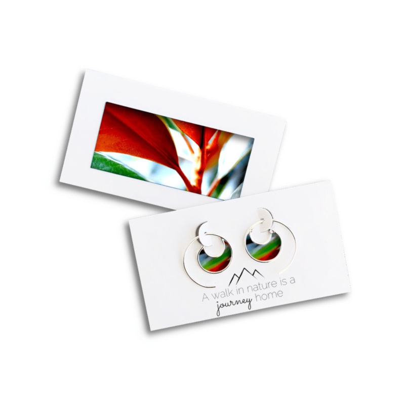 Ti Leaf Mini Crescent Earrings