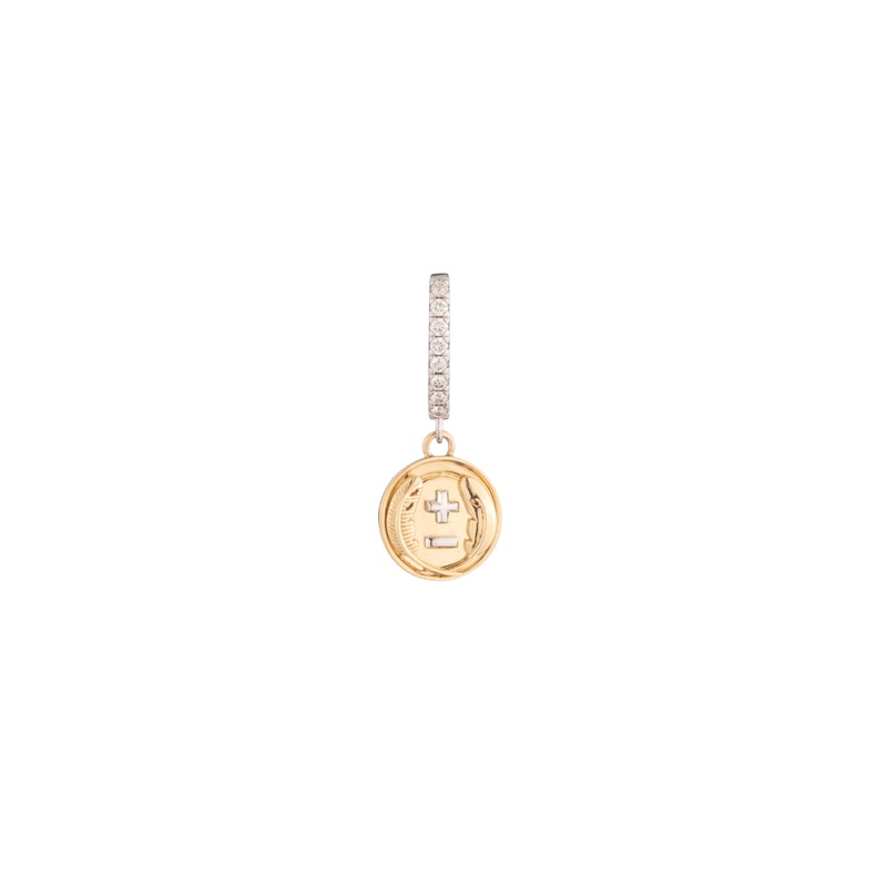Vivacity Miniature Medallion Earring : in Yellow Gold