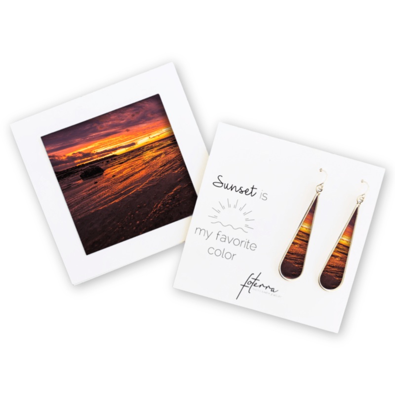Cape Sunset Long Teardrop Earrings