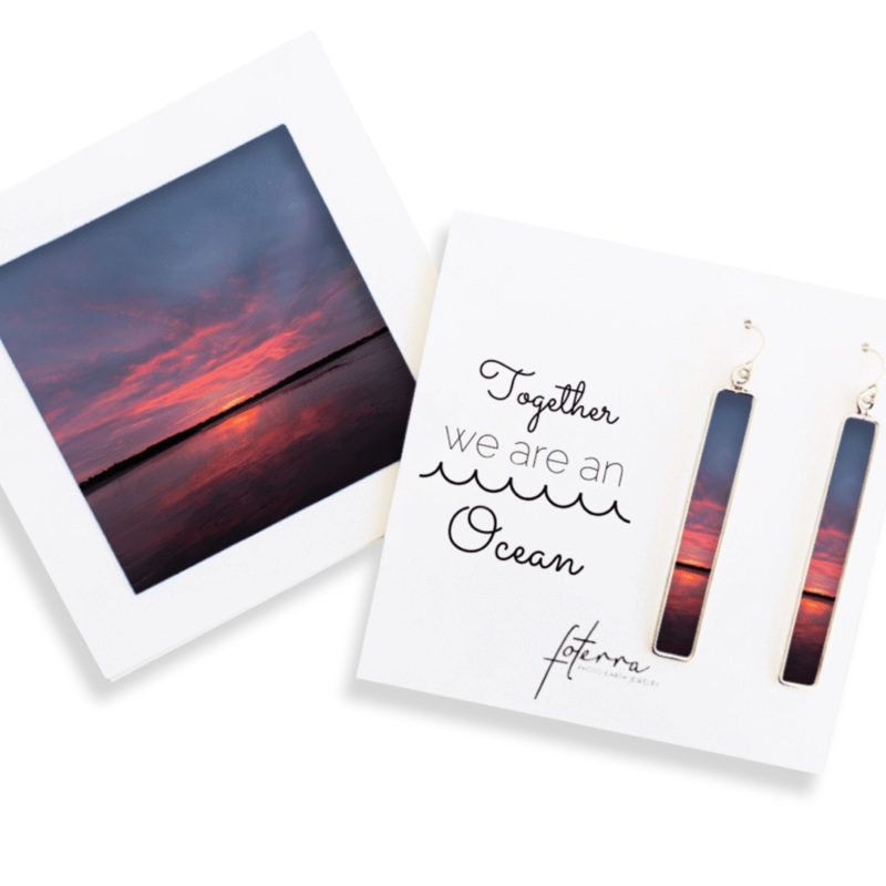 Ocean Sunset Long Bar Earrings