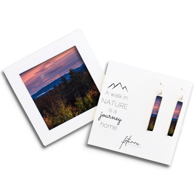 White Mountain Sunset Earrings