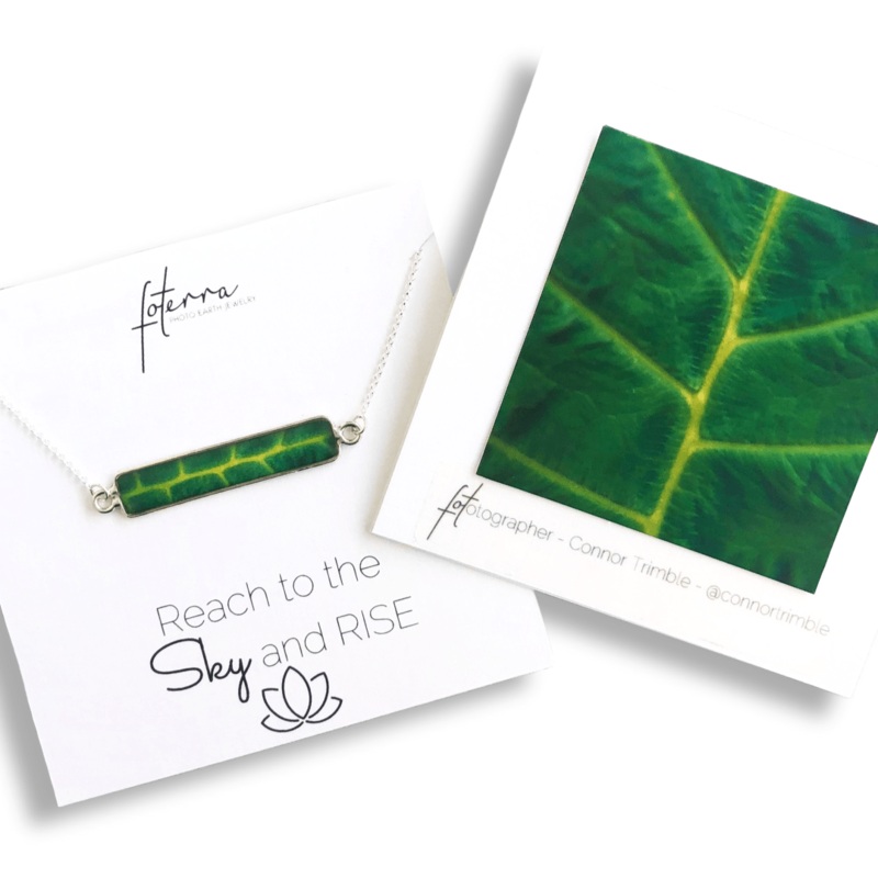 Green Leaf – Bar Necklace – Sale