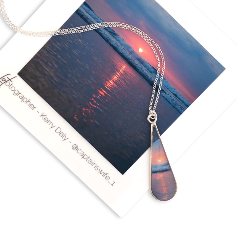 Pink Sunset Medium Teardrop Necklace