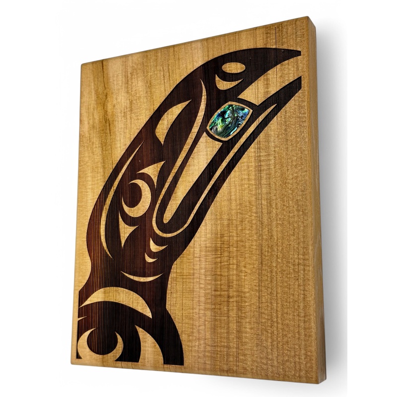Raven Cedar Plaque