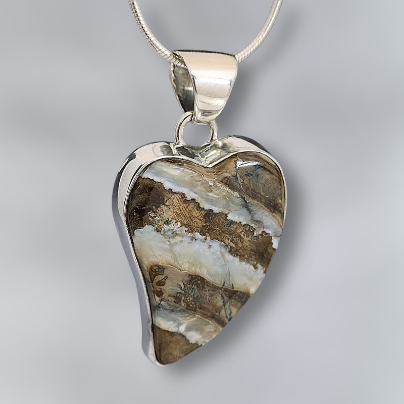 Mammoth Tooth Heart Pendant