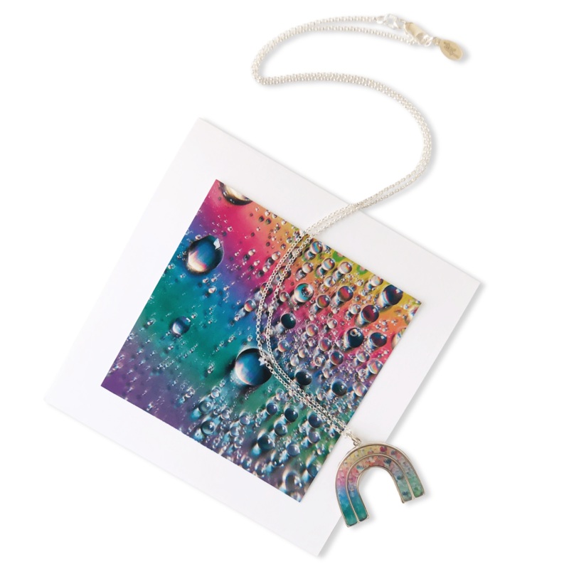 Rainbow Droplet Necklace