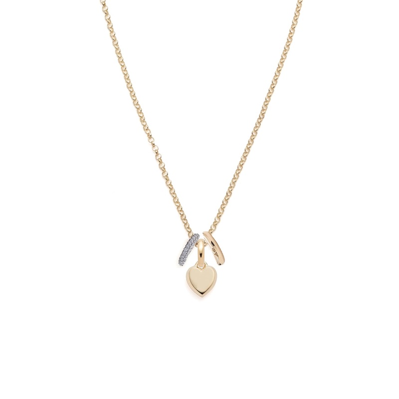 Petite Heart Ingot & Gold and Pave Oval Heart Beat: Super Fine Belcher Chain Necklace Story