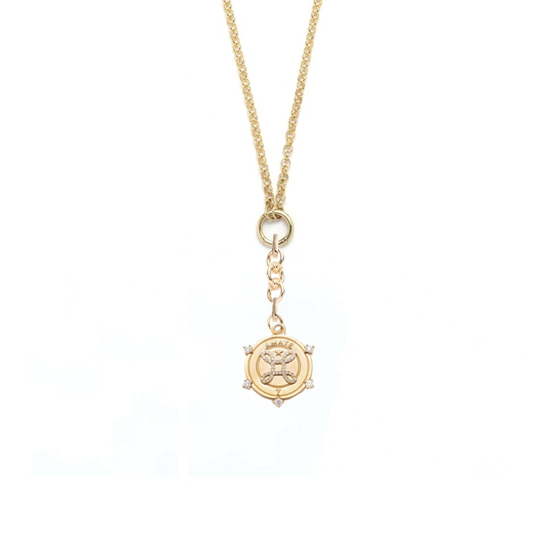 True Love : Medium Open Belcher with Small Knot Extension Chain Necklace
