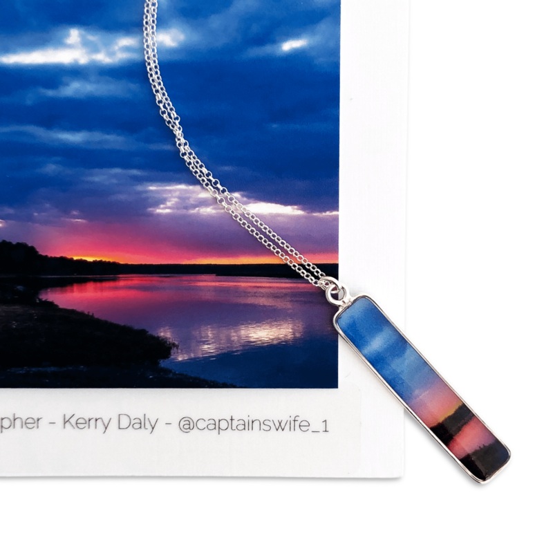 Blue Sunset Bar Necklace